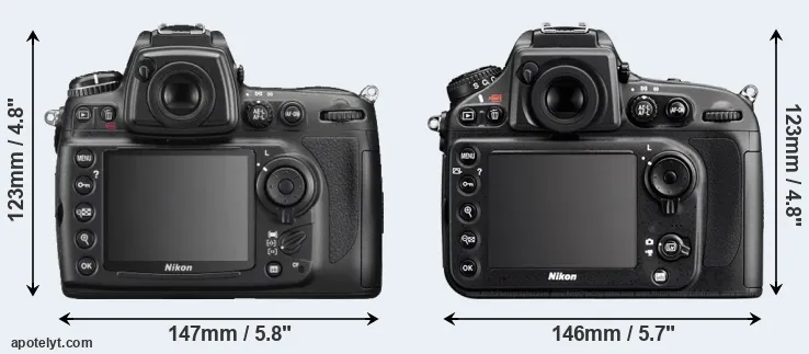 Comparison D700 or D800 rear