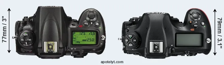 Compare D700 versus D850 top