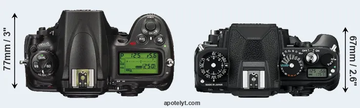 Compare D700 versus Df top