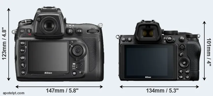 Comparison D700 or Z5 rear