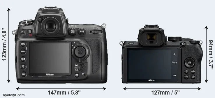 Comparison D700 or Z50 rear