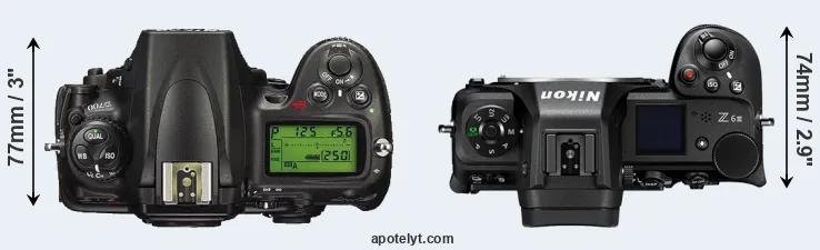 Compare D700 versus Z6 III top