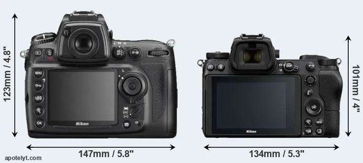Comparison D700 or Z6 rear