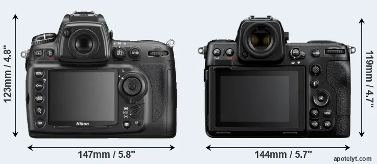 Comparison D700 or Z8 rear