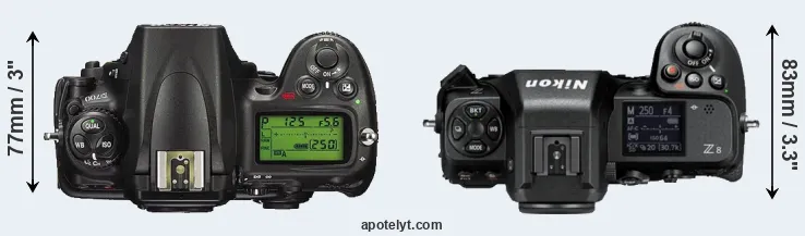 Compare D700 versus Z8 top