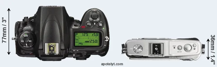 Compare D700 versus E-P1 top