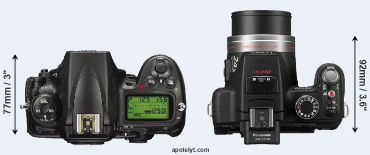 Compare D700 versus FZ100 top