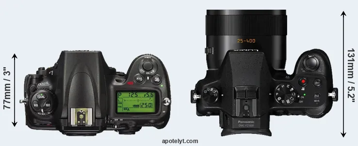Compare D700 versus FZ1000 top