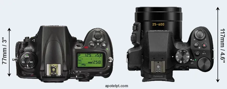 Compare D700 versus FZ300 top