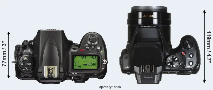 Compare D700 versus FZ80 top