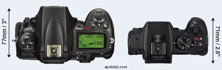 Compare D700 versus G6 top