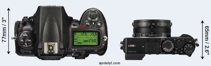 Compare D700 versus LX100 II top