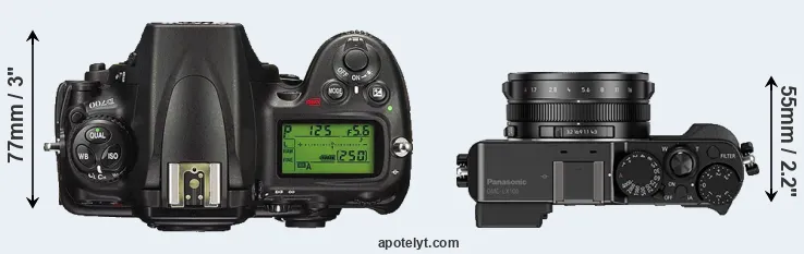 Compare D700 versus LX100 top