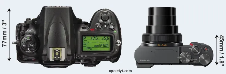 Compare D700 versus ZS200 top