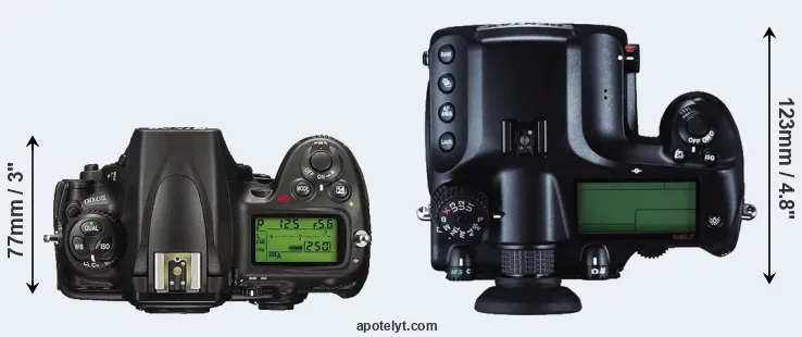 Compare D700 versus 645Z top