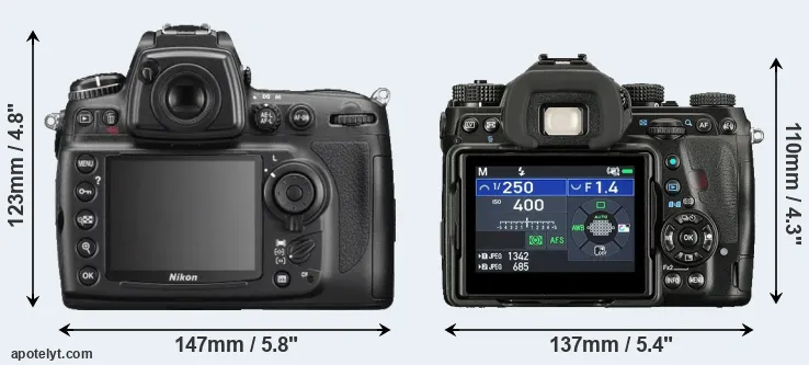Comparison D700 or K-1 II rear