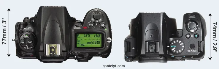 Compare D700 versus K-70 top
