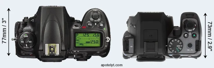 Compare D700 versus K-S2 top