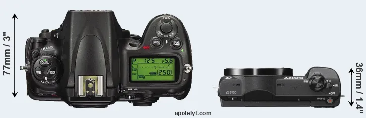 Compare D700 versus A5100 top