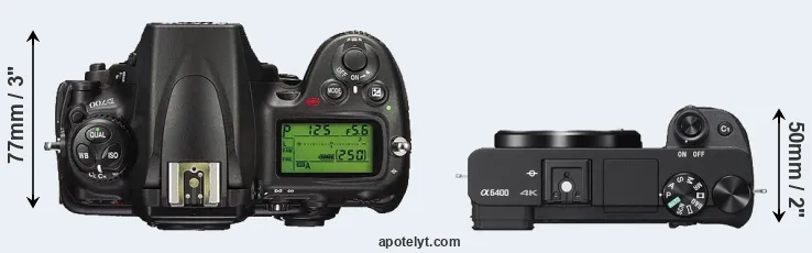 Compare D700 versus A6400 top