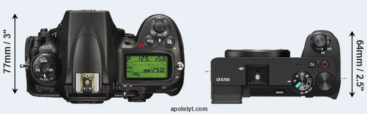 Compare D700 versus A6700 top