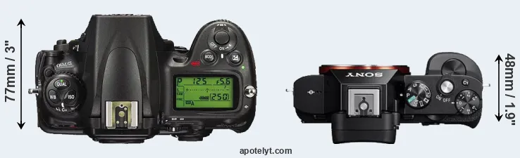 Compare D700 versus A7 top