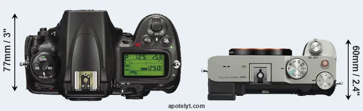 Compare D700 versus A7C top