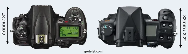 Compare D700 versus A850 top