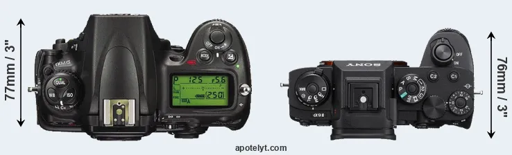 Compare D700 versus A9 II top