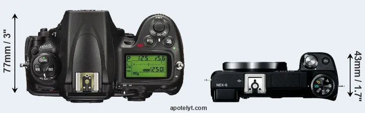 Compare D700 versus NEX-6 top
