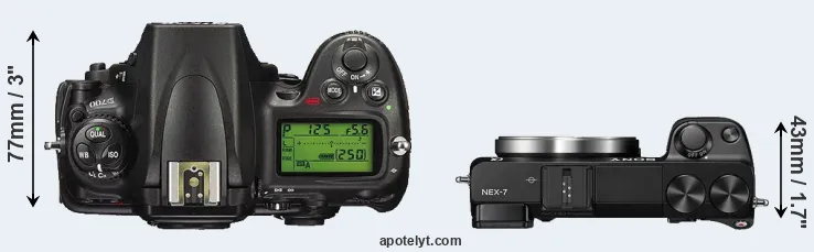 Compare D700 versus NEX-7 top
