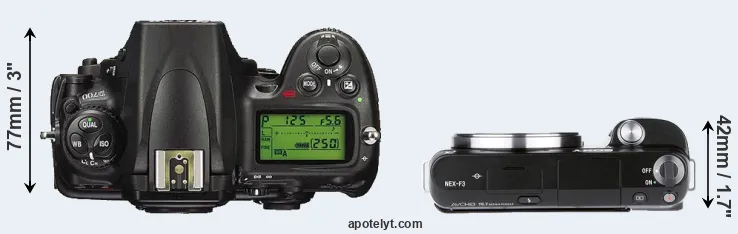 Compare D700 versus NEX-F3 top