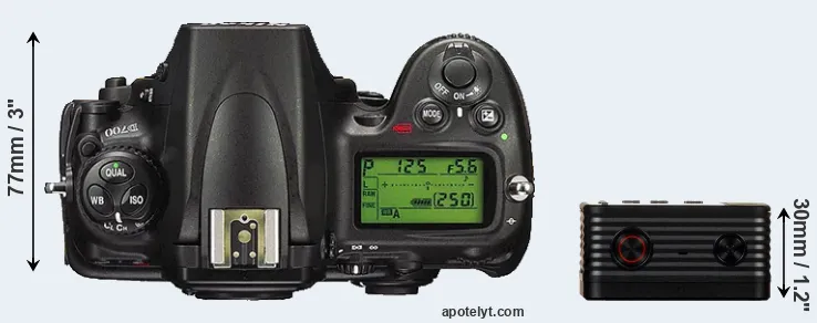 Compare D700 versus RX0 top
