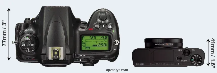 Compare D700 versus RX100 III top