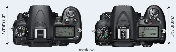 Compare D7000 versus D7100 top