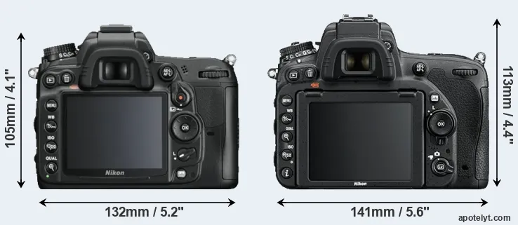 Comparison D7000 or D750 rear
