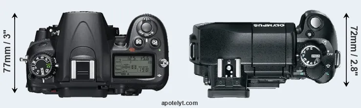 Compare D7000 versus E-330 top