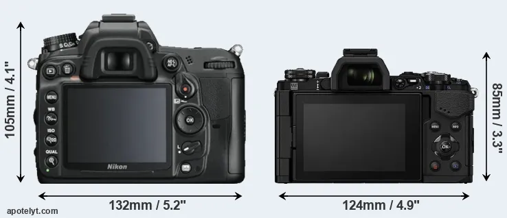 Comparison D7000 or E-M5 II rear
