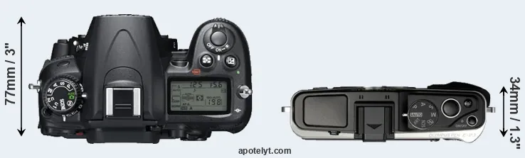 Compare D7000 versus E-P3 top
