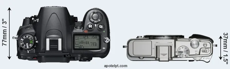 Compare D7000 versus E-P5 top