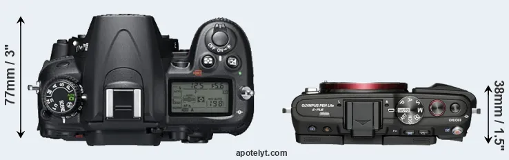 Compare D7000 versus E-PL6 top