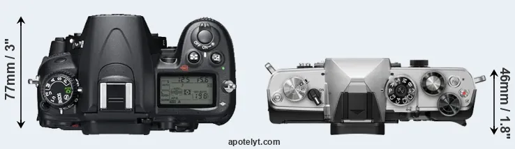 Compare D7000 versus OM-3 top