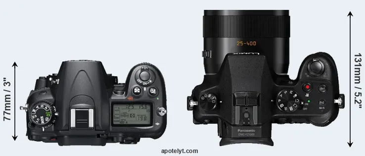 Compare D7000 versus FZ1000 top
