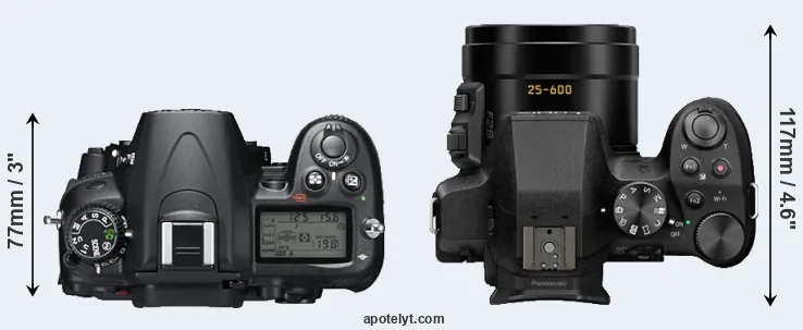 Compare D7000 versus FZ330 top