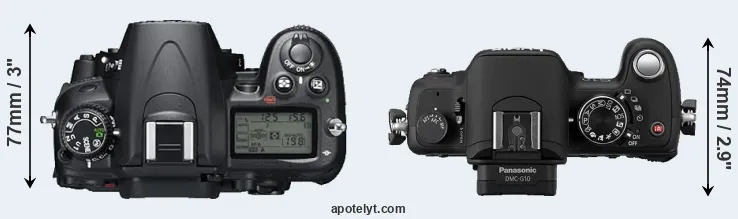 Compare D7000 versus G10 top