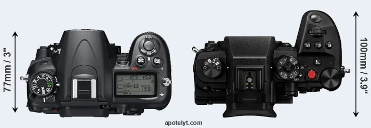 Compare D7000 versus GH6 top