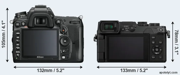 Comparison D7000 or GX8 rear