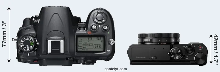 Compare D7000 versus LX15 top