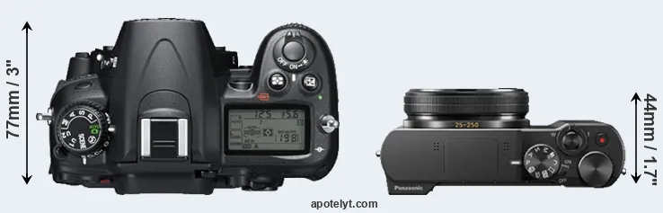 Compare D7000 versus TZ100 top