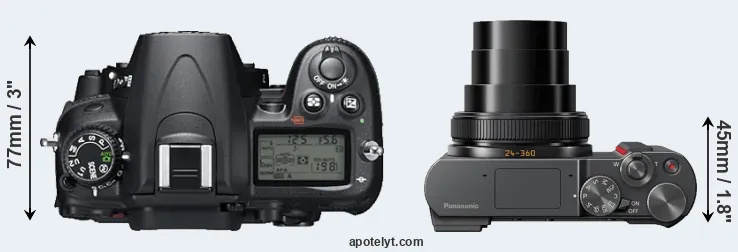 Compare D7000 versus TZ200 top